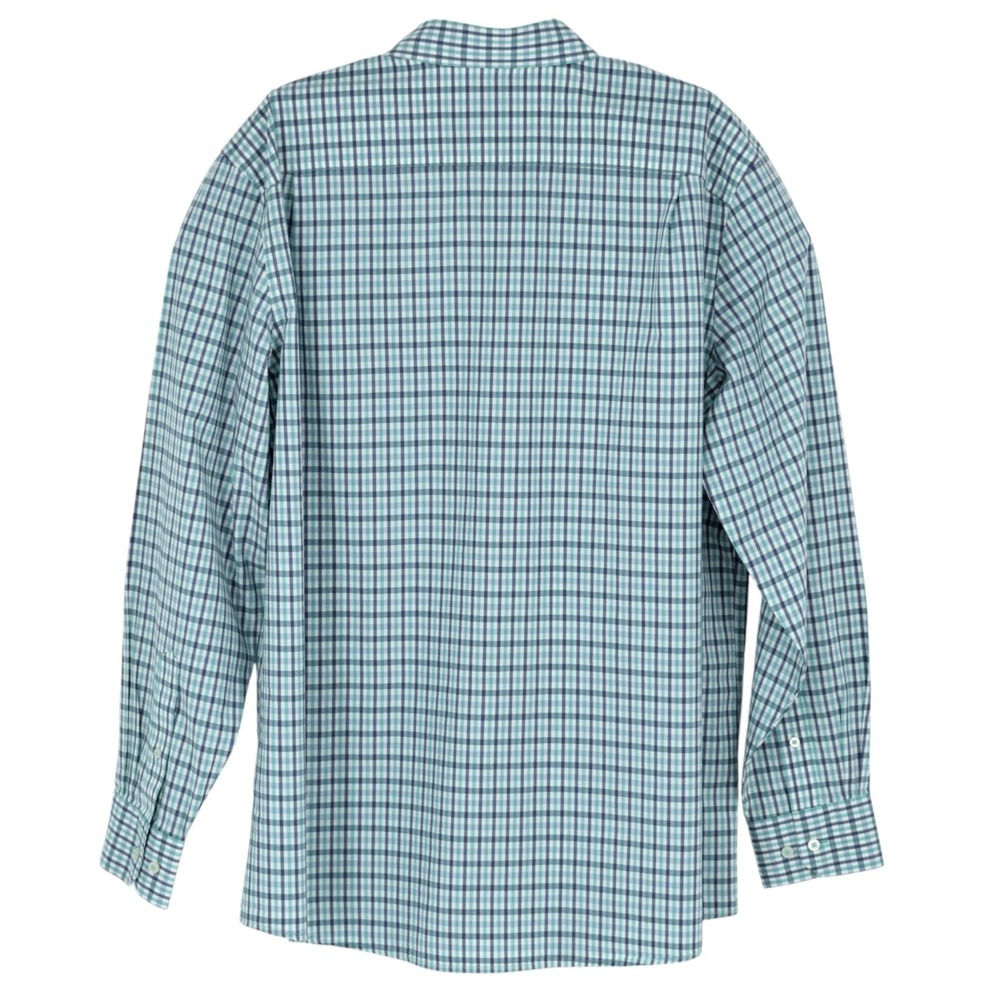 Southern Tide Men's XL Nassau Gingham Cotton Stretch LS Sport Shirt Green Blue - Picture 7 of 15